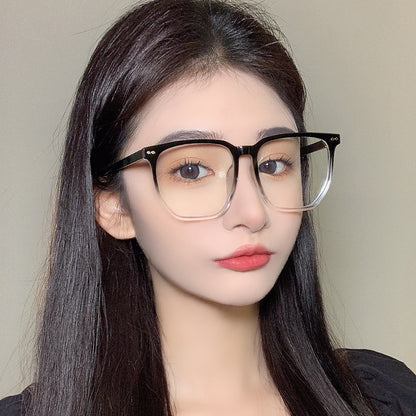 Influencer Anti-Blue Light Clear Lens Glasses Korean Retro Polygon Frame