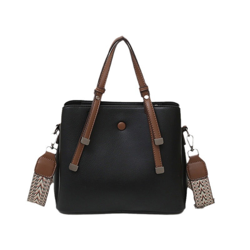 Large capacity soft leather high texture bag