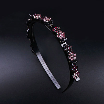 Plum blossom rhinestone broken hair headband