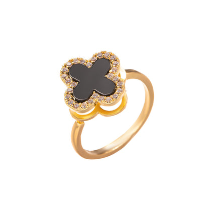 Four-leaf clover rotatable ring