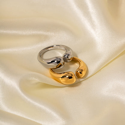 Polished gold-plated stainless steel ring