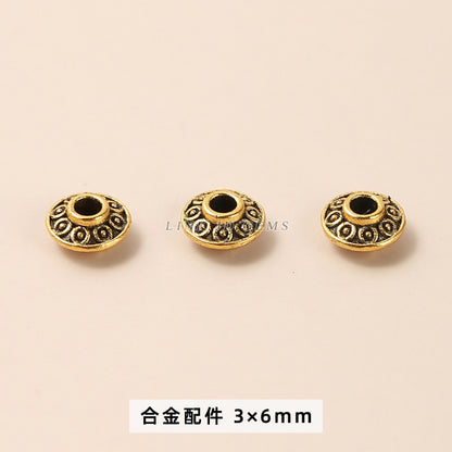 Tibetan silver zinc alloy disc with diamond bead spacer accessories