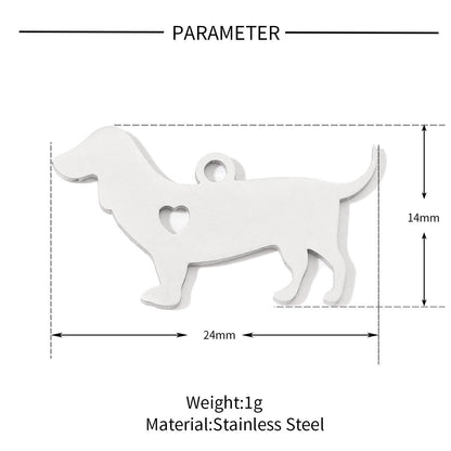 20 pcs/pack, love spotted dog titanium steel pendant.