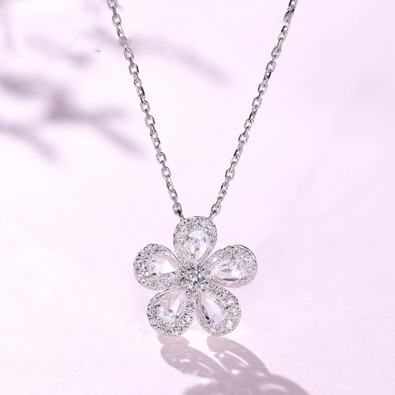 Cherry blossom zircon necklace