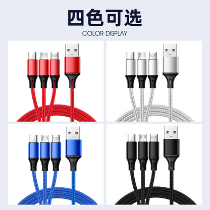 3-in-1 Fast Charging Cable Apple Android Huawei Xiaomi Car Charger