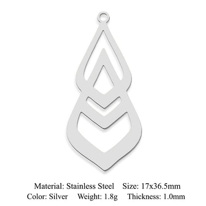 5 pcs/pack geometric triangular titanium steel pendant water drop DIY pendant