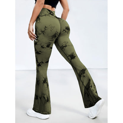 Tie-Dye High-Waist Flared Yoga Pants