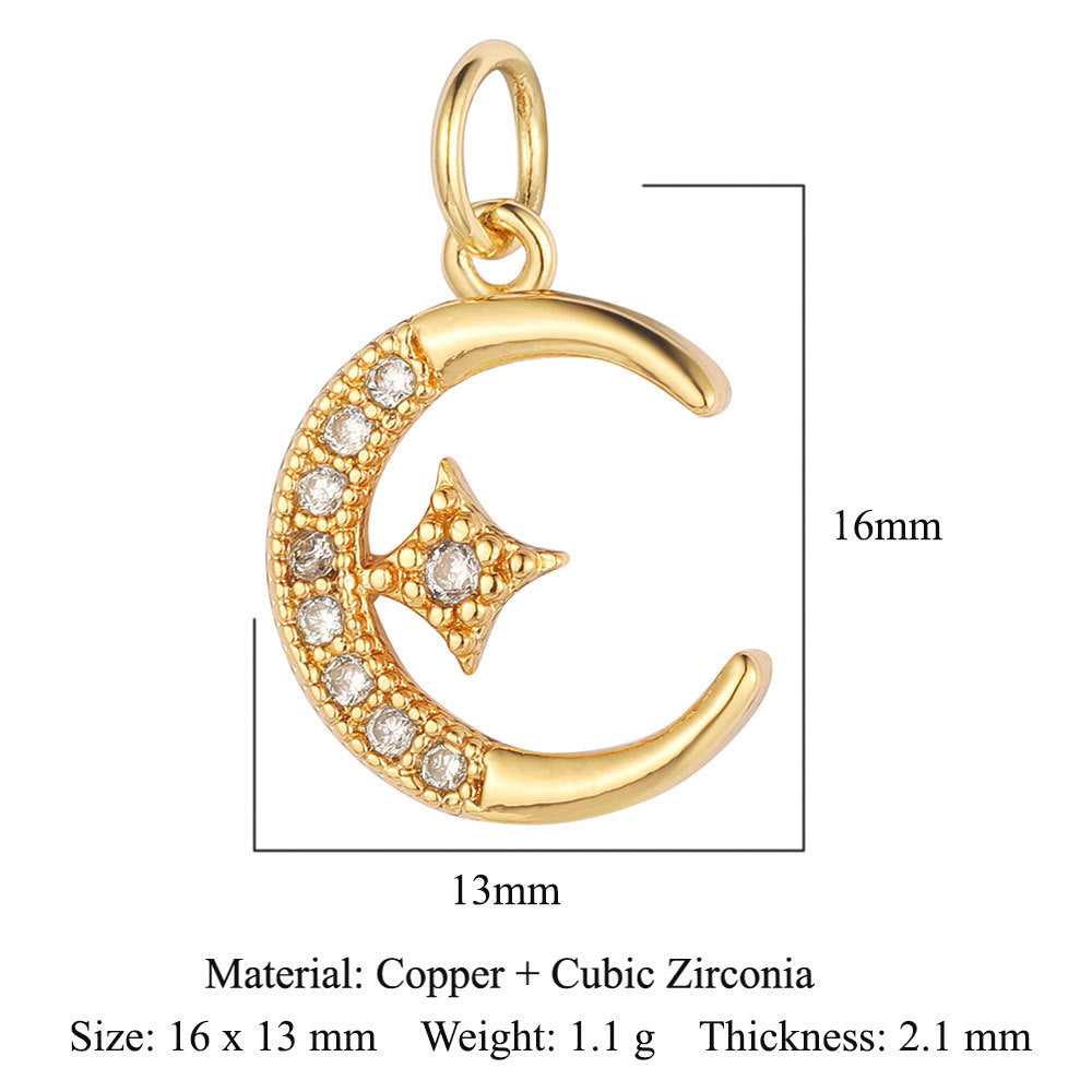 Star of David Copper Zirconia Pendant