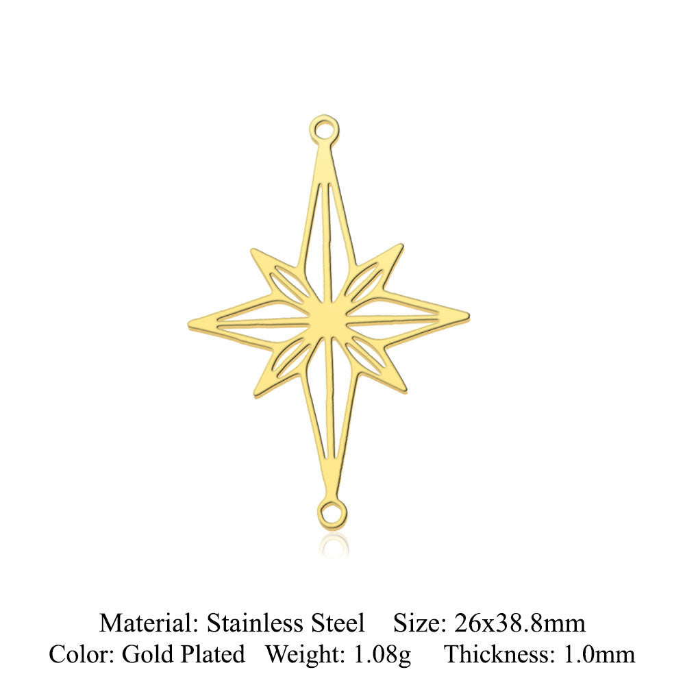 fashion 5 pcs/pack star moon titanium steel pendant planet DIY