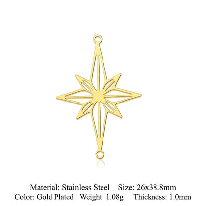 fashion 5 pcs/pack star moon titanium steel pendant planet DIY