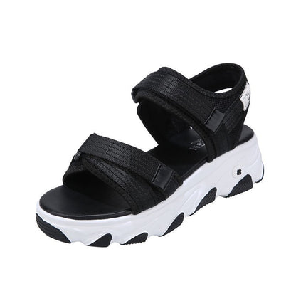 Beach shoes with velcro platform soles