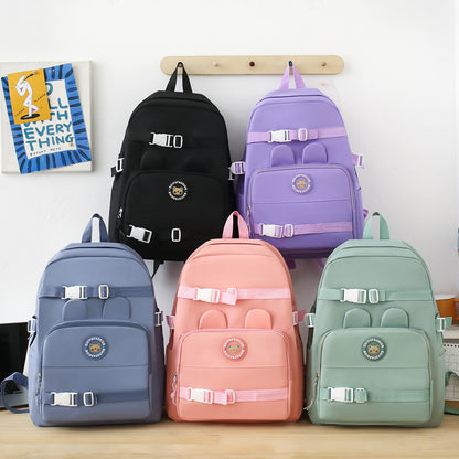 4-piece large capacity canvas backpack college style wholesale