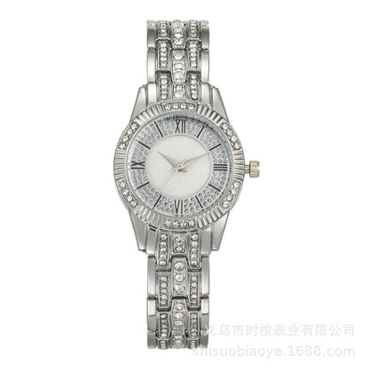 Rhinestone Shell Dial Women's Quartz Watch