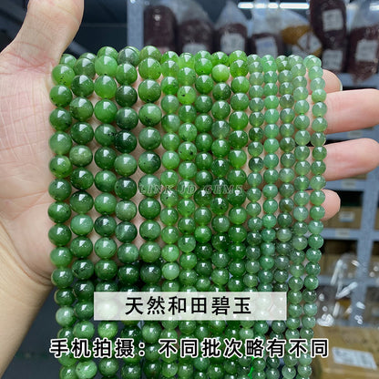 Xinjiang Hetian suet white jade loose beads