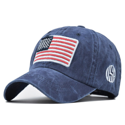 Gorra de béisbol lavada con bandera de EE. UU. 