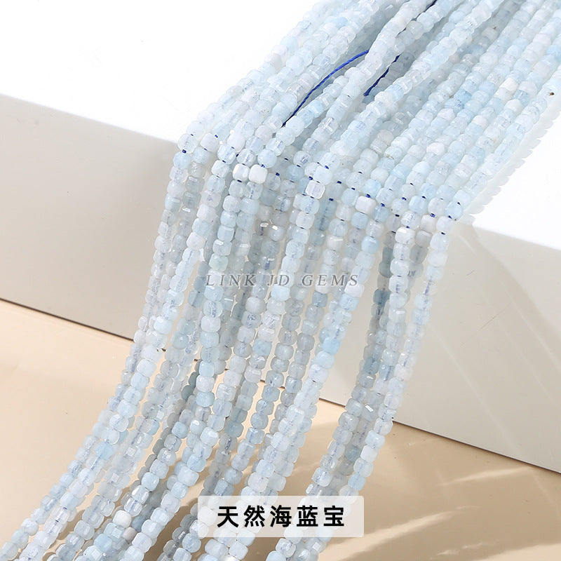 2Mm natural crystal cut sugar cube loose beads