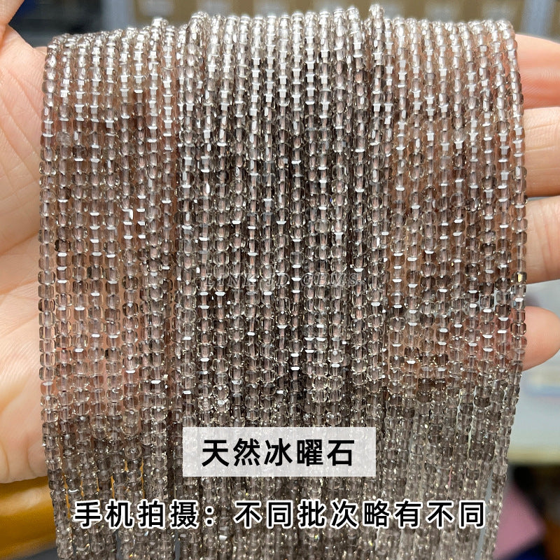 2Mm natural crystal cut sugar cube loose beads