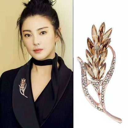 Golden Wheat Brooch