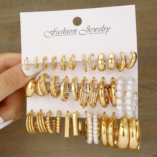 Earring set personalized female earrings 8-piece set