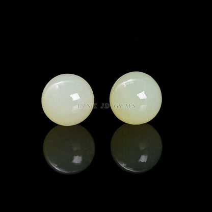 Hetian jade half-hole round beads handmade loose beads