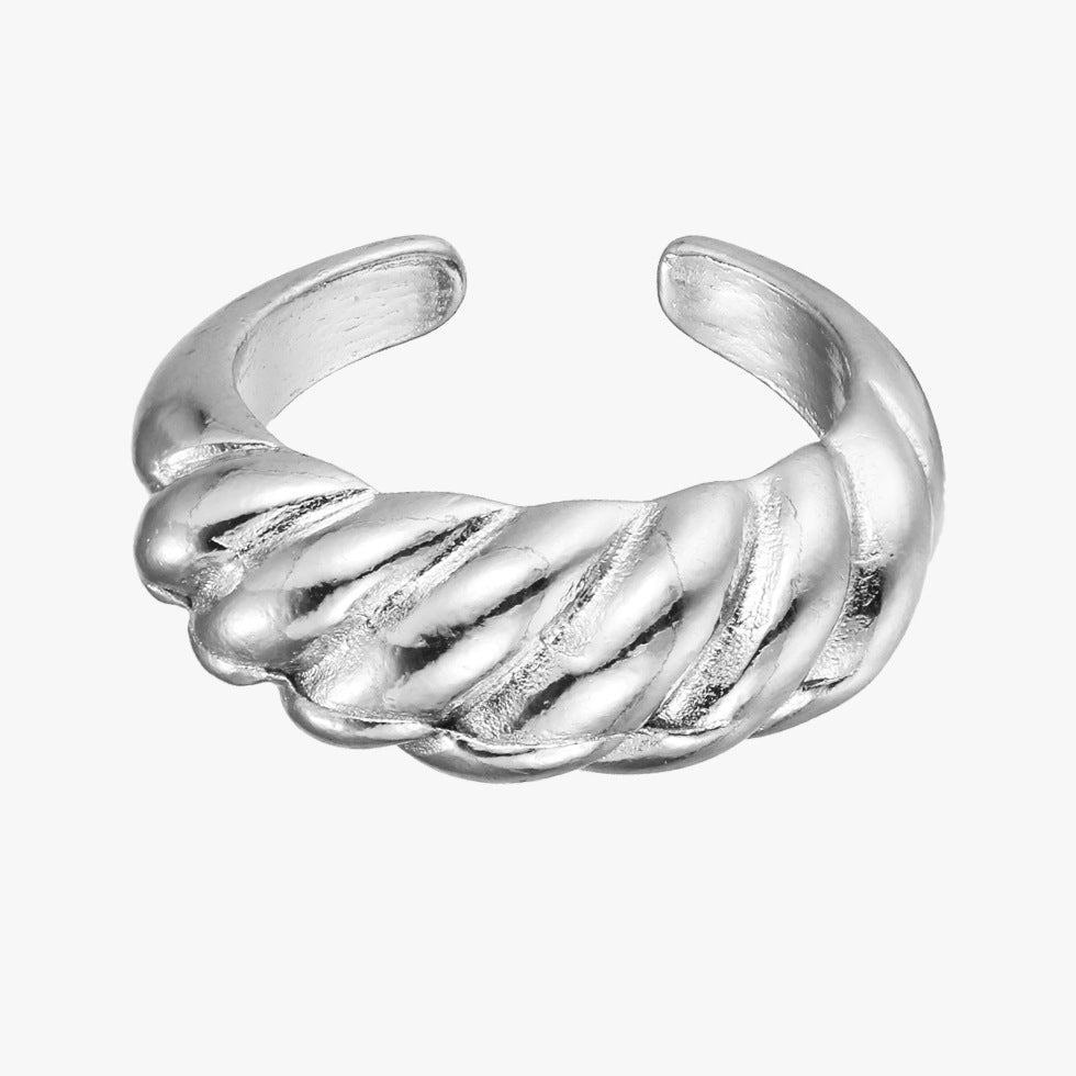 Alloy Band Stripe Open Ring