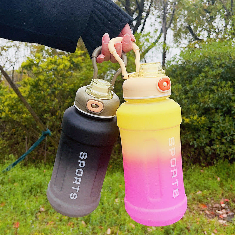 Frosted Gradient Sports Plastic Water Bottle