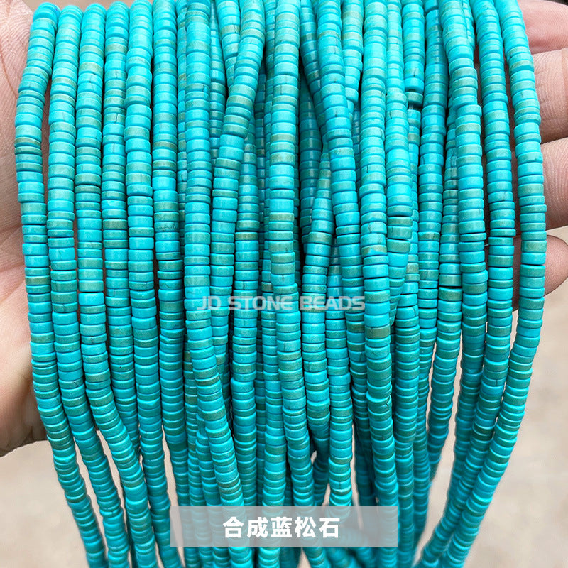 2 * 4Mm multicolor synthetic turquoise right-angle disc loose beads