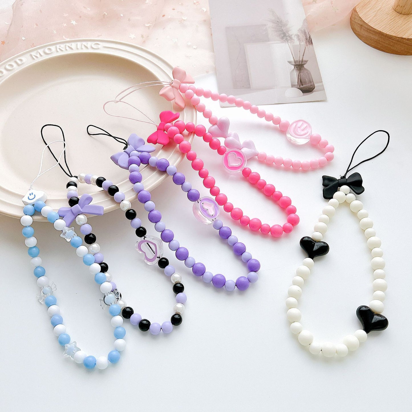 Mobile phone lanyard versatile bead chain 6-piece set