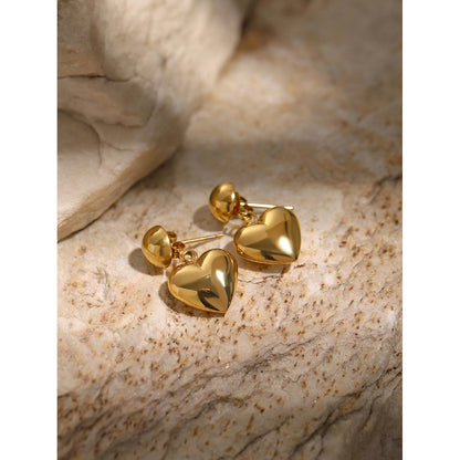 Gold and silver hemisphere heart earrings