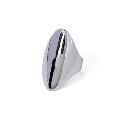 Steel-tone Stainless Steel Oval Ring