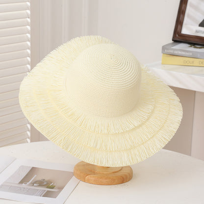 Fringe Hat Bohemian Beach Sun Vacation Wide Brim