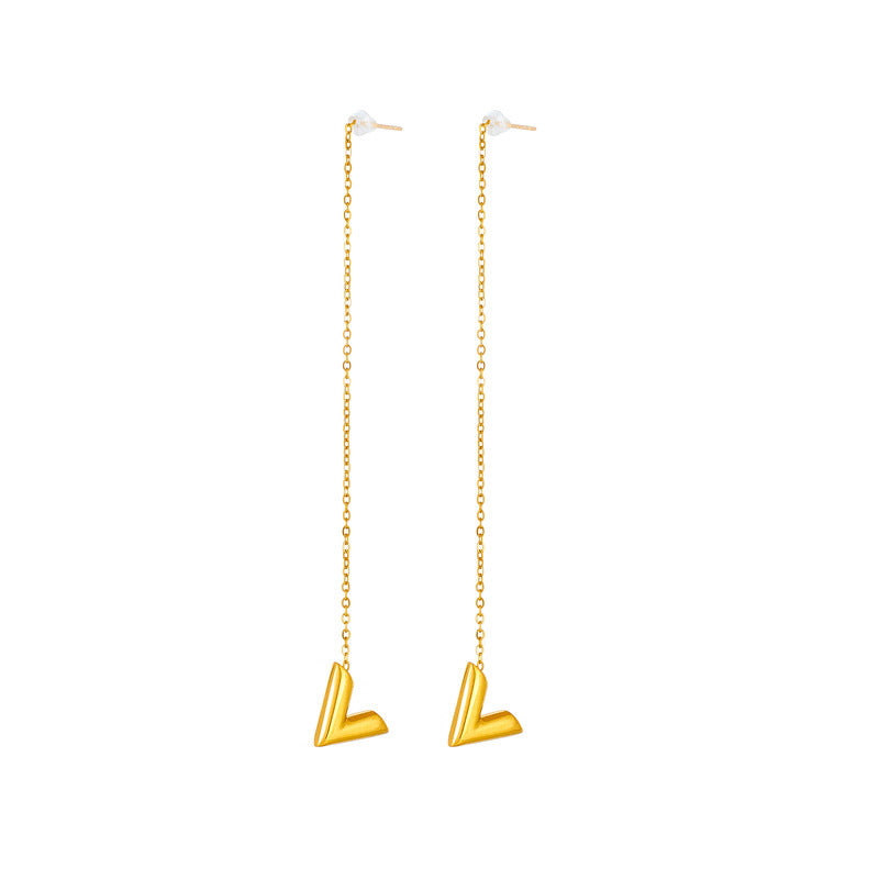 V letter earrings fashion