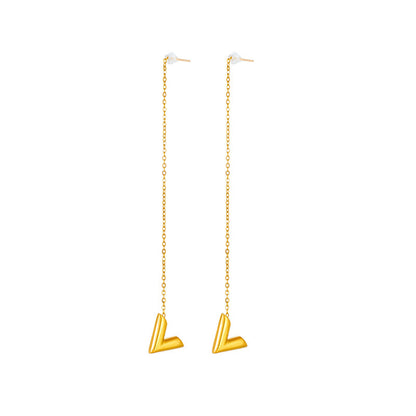 V letter earrings fashion