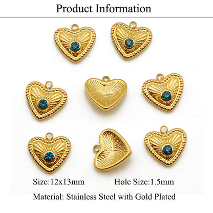 3 pcs/titanium steel peach heart pendant key accessories