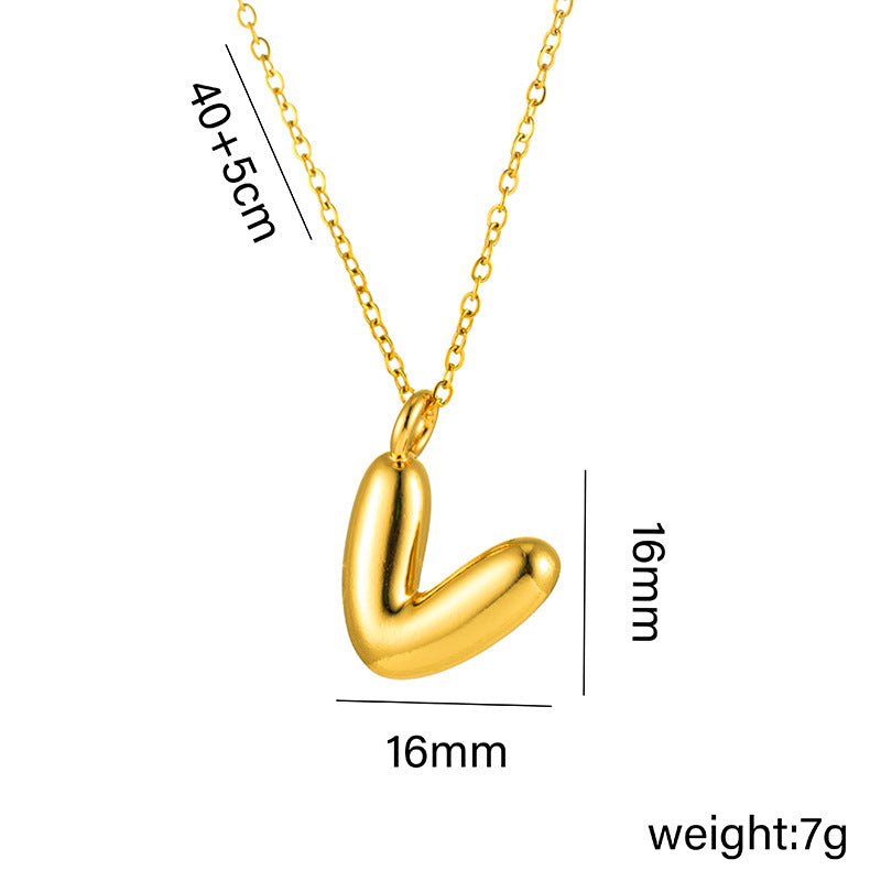 18K Gold Plated Initial Letter Pendant Necklace