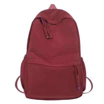 Solid color backpack student large capacity school bag