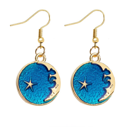 Blue starry sky star earrings shopee earrings