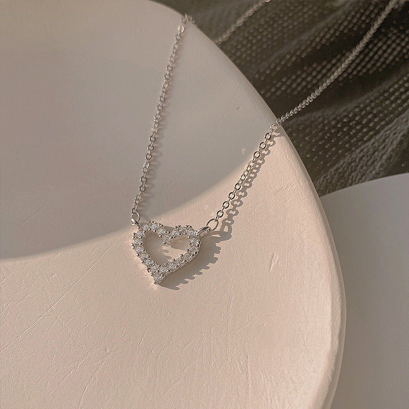 Zircon Titanium Steel Love Necklace