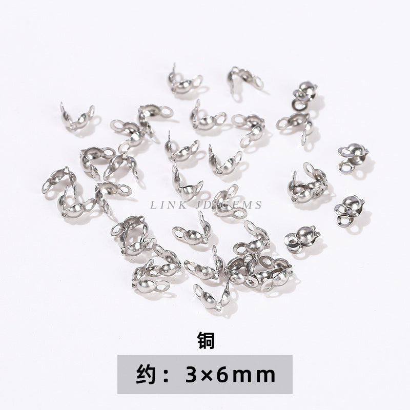 14/18K gold nine-character needle ball needle flower holder copper ring heart shape