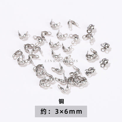 14/18K gold nine-character needle ball needle flower holder copper ring heart shape