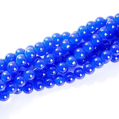 Imitation jade glass round beads loose beads