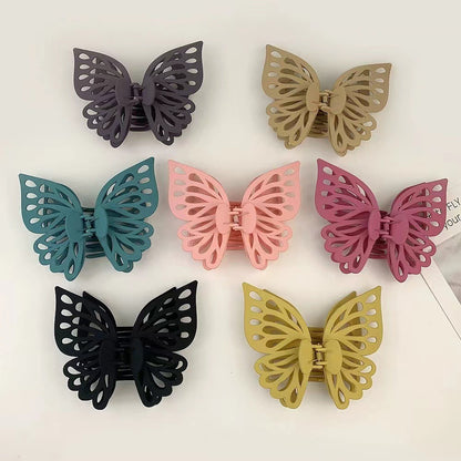 Acetic acid hollow matte butterfly large grab clip