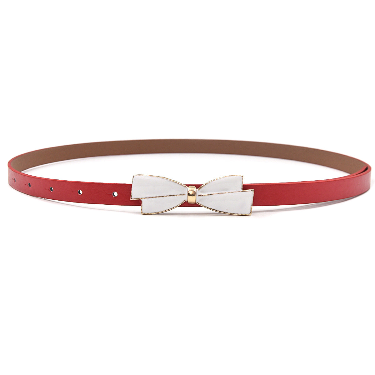 Bow plate buckle thin belt