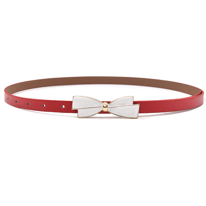 Bow plate buckle thin belt