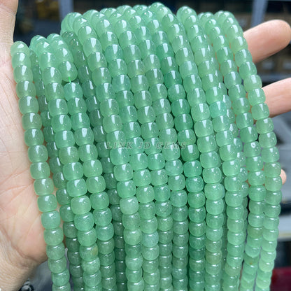 Perlas sueltas de jade Dongling verde natural de 8/10 mm con forma antigua 