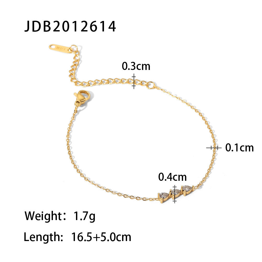 18K gold stainless steel inlaid zircon bracelet