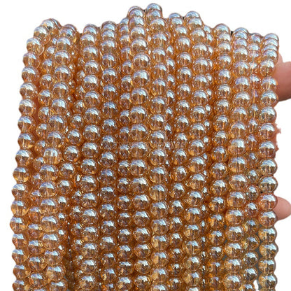 Electroplated champagne crystal glass beads loose beads