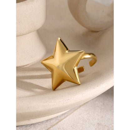 Love five-pointed star earrings and ring