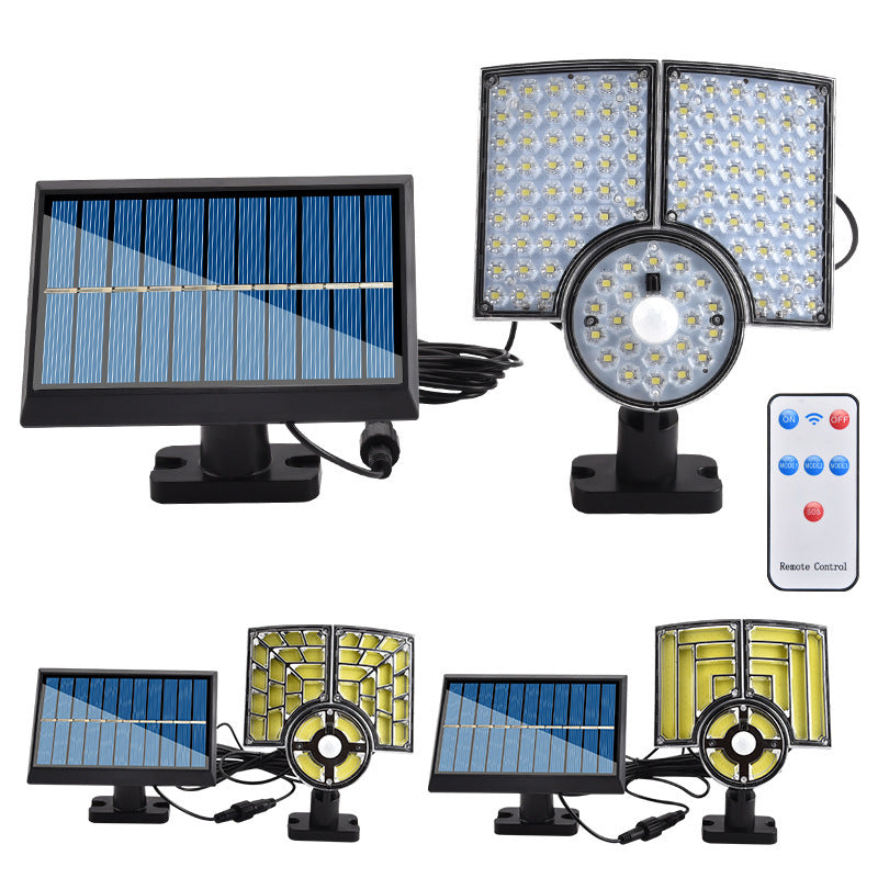 Solar three-head split wall lamp