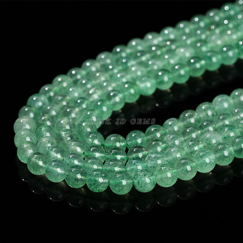 Perlas sueltas de cristal de fresa verde natural 